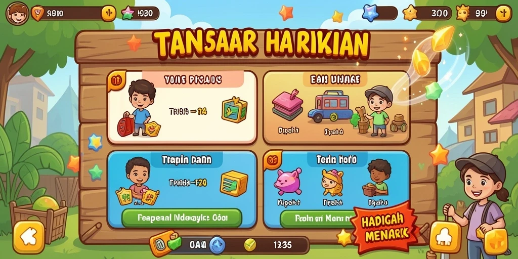 Misi harian yang menantang dan mengasyikkan.